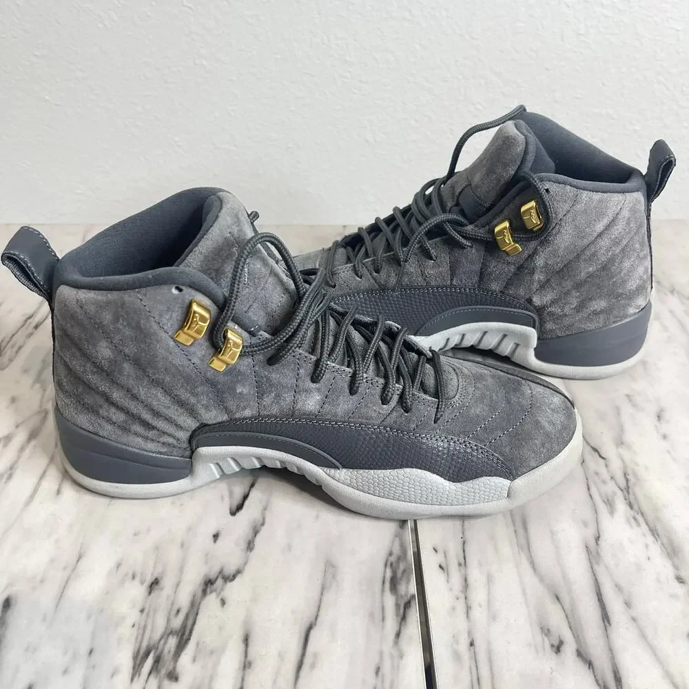 Nike Air Jordan 12 Retro Wolf Grey Suede Size 8 Mens Basketball Shoes 130690-005